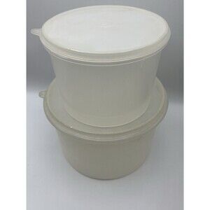 Vintage Tupperware Nesting Canisters w Lids Made in USA #267-5 #265-9